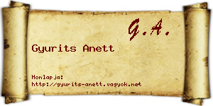 Gyurits Anett névjegykártya